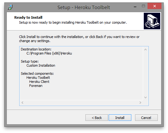 Heroku Toolbelt 安裝確認