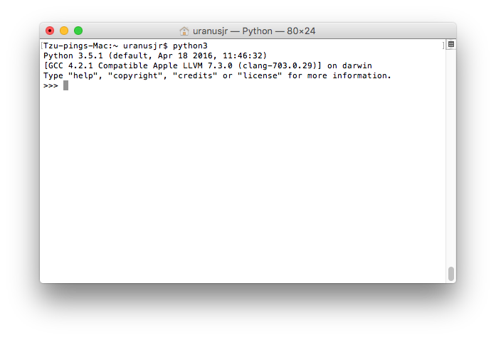 macOS Python Prompt