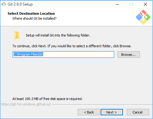 Git 安裝根目錄畫面